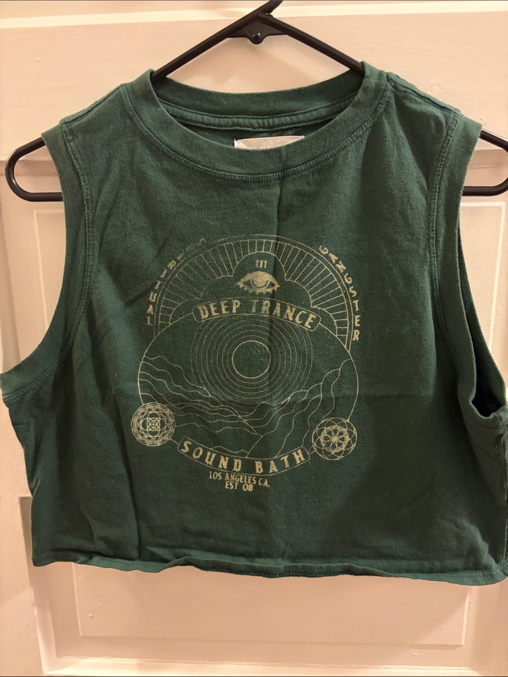 Spiritual Gangster Green Graphic Crop Tank - Deep Trance Sound Bath
